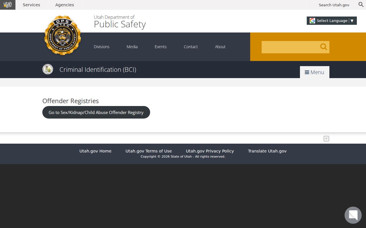 Salt Lake County residents directory Utah offender registry