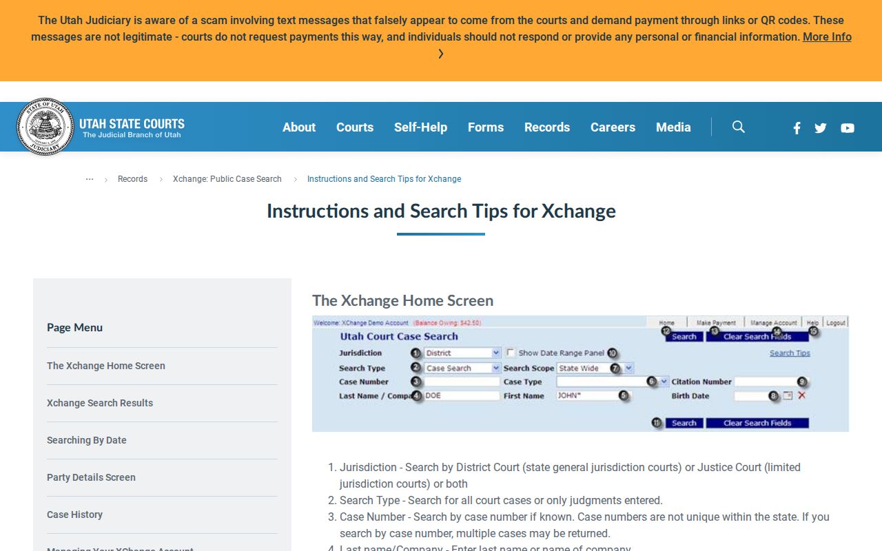 Salt Lake County resident lookup Xchange result field guide